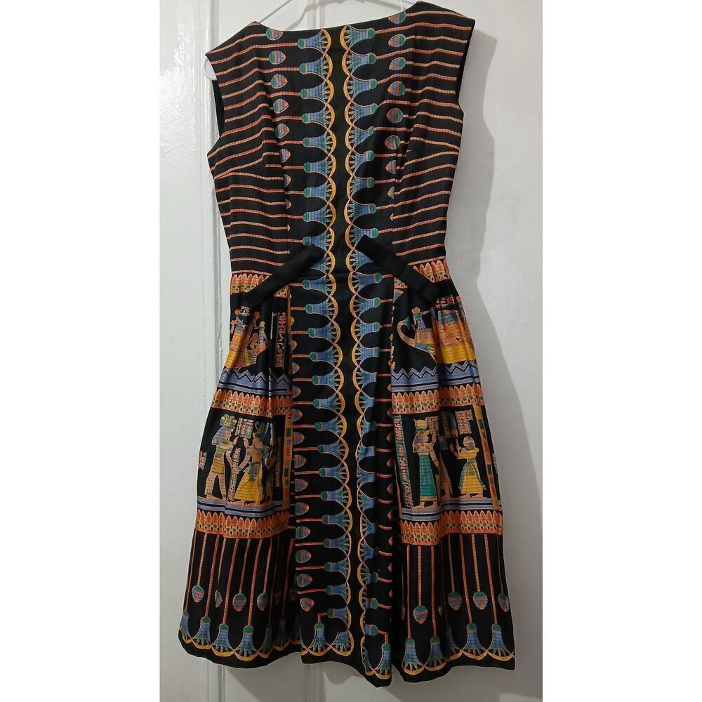 RARE VTG miss Egypt 1950s haute couture le caire  womens small fit flare dress